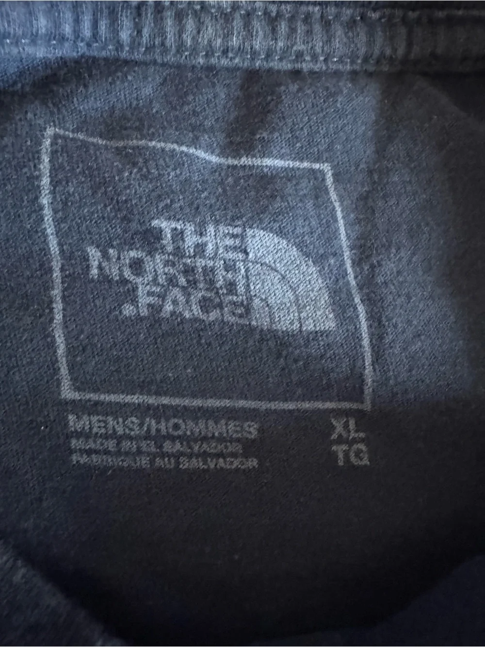 Men's X-Large North Face T-Shirt Blue 4 small holes